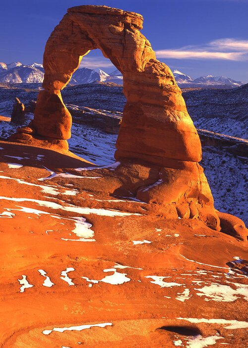 Arch Greeting Card featuring the photograph Delicate Arch Sunset by Ray Mathis