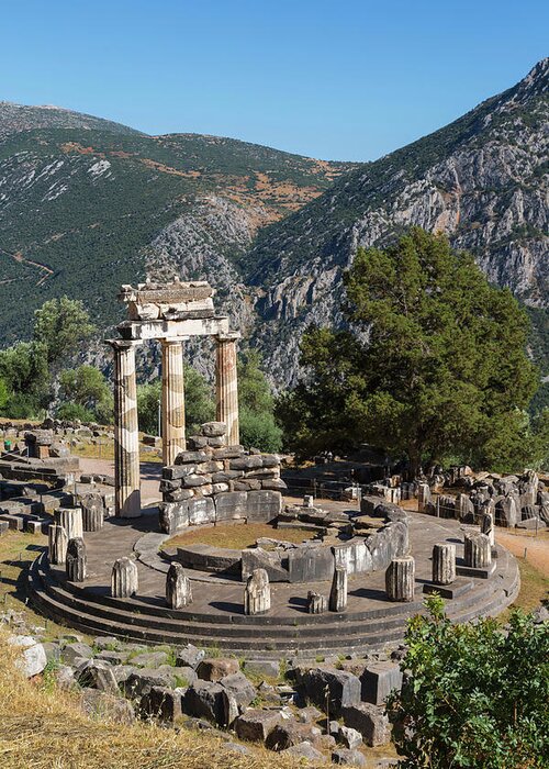 Photography Greeting Card featuring the photograph Delphi, Phocis, Greece. The Tholos by Panoramic Images
