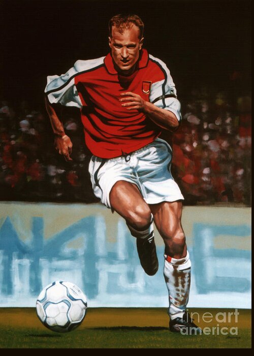 Dennis Bergkamp Greeting Card featuring the painting Dennis Bergkamp by Paul Meijering
