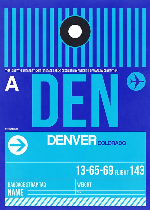  Greeting Card featuring the digital art Denver Airport Poster 4 by Naxart Studio