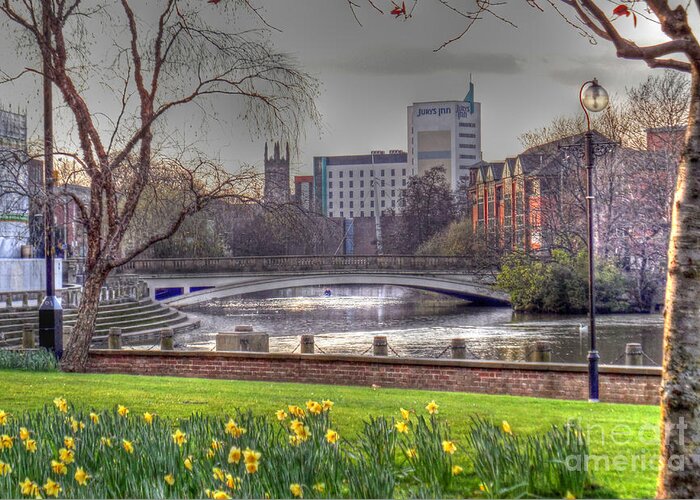 Derby Greeting Card featuring the photograph Derby and the River Derwent by Rod Jones