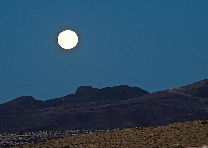 Moon Desert Landscape Greeting Card featuring the photograph Desert Moon by William Kimble