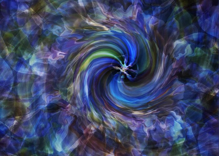Abstract Greeting Card featuring the digital art Dharma Hurricane by Deborah Smith