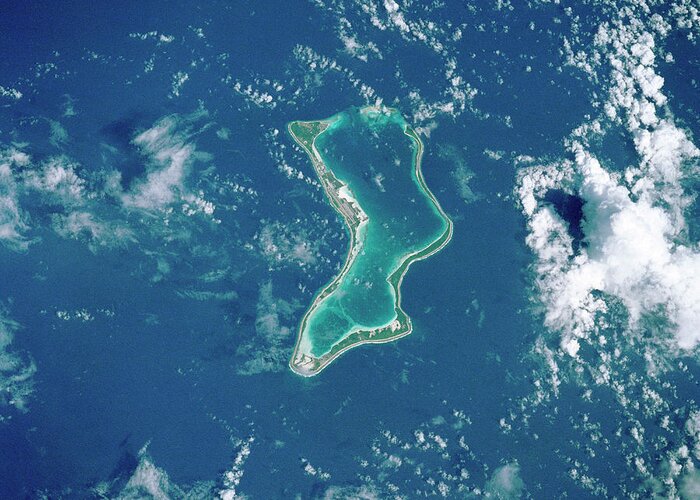 Atoll Greeting Card featuring the photograph Diego Garcia Coral Atoll by Nasa/science Photo Library