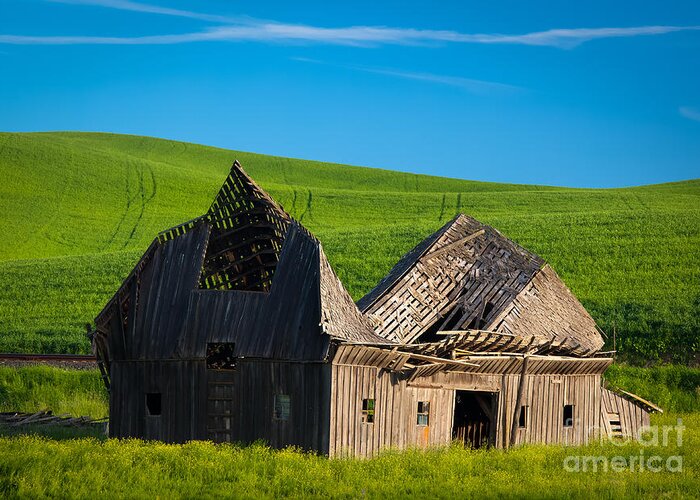 America Greeting Card featuring the photograph Dilapidated Barn by Inge Johnsson
