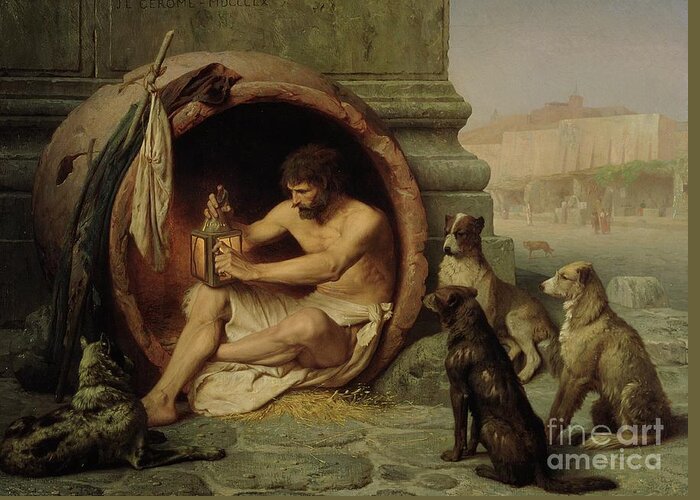Diogenes Greeting Card featuring the painting Diogenes by Jean Leon Gerome