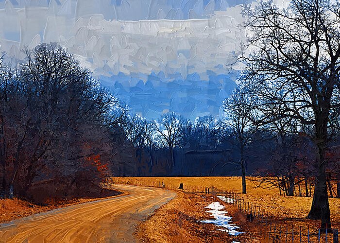 Country Greeting Card featuring the painting Dirt Road by Kirt Tisdale