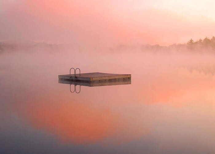 Dock Greeting Card featuring the photograph Distant Dock at Sunrise by Lucia Vicari