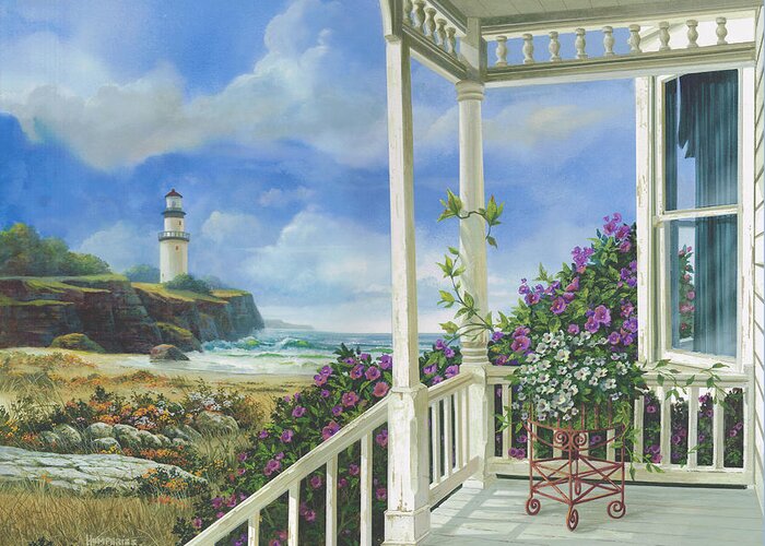 Lighthouse Greeting Card featuring the painting Distant Dreams by Michael Humphries