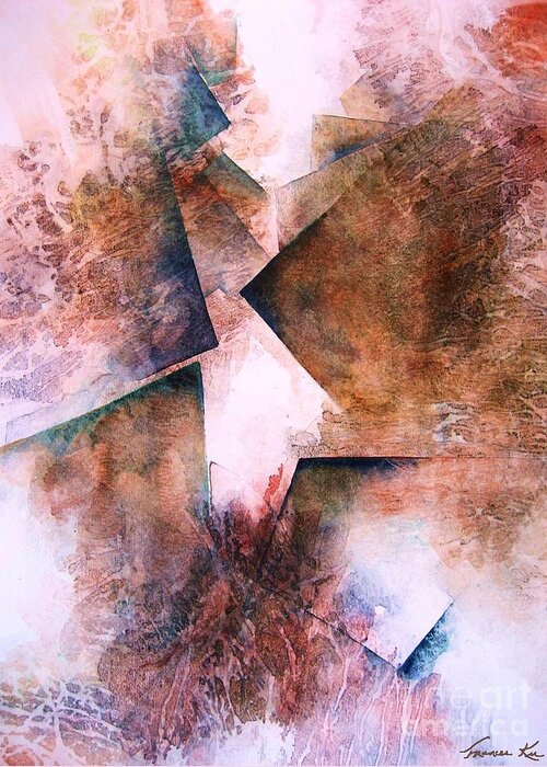 Abstract Greeting Card featuring the painting Divine Path by Frances Ku
