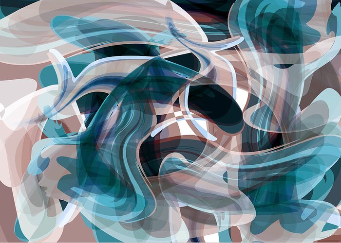 Abstract Greeting Card featuring the digital art Diving Into Your Ocean 3 by Angelina Tamez