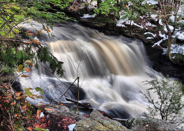 Waterfall Greeting Card featuring the photograph Doane's Lower Falls in Central Mass. by Mitchell R Grosky