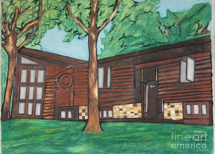 Landscape Greeting Card featuring the drawing Doctor's House by Jon Kittleson