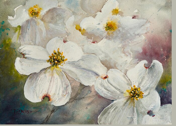 Dogwood Greeting Card featuring the painting Dogwood 6 by Bill Jackson