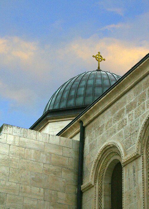Dome Greeting Card featuring the photograph Dome and Cross by M Kathleen Warren