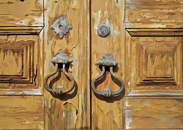 Canvas Greeting Card featuring the photograph Door Knockers of Portugal by David Letts