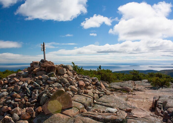 Dorr Greeting Card featuring the photograph Dorr Mountain Summit - Acadia by Kirkodd Photography Of New England