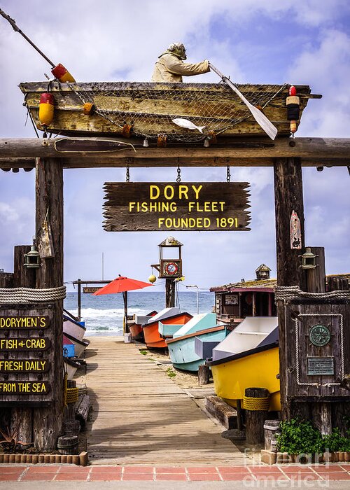 America Greeting Card featuring the photograph Dory Fishing Fleet Market Newport Beach California by Paul Velgos