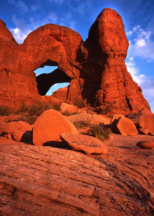 National Park Greeting Card featuring the photograph Double Arch by Ray Mathis
