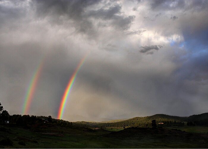 Double Rainbow Greeting Card featuring the photograph Double Rainbow by Mark Langford