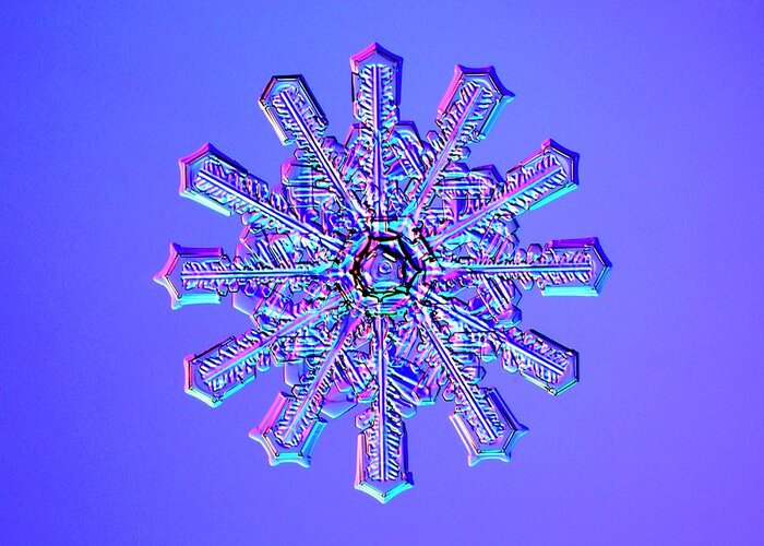 Snowflake Greeting Card featuring the photograph Double Snowflake by Kenneth Libbrecht/science Photo Library
