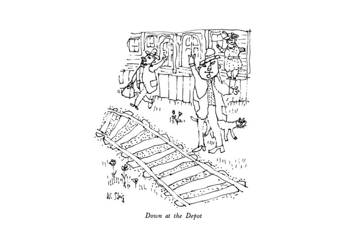 Down At The Depot

Down At The Depot: Title. Men Wait For Train. 
Trains Greeting Card featuring the drawing Down At The Depot by William Steig