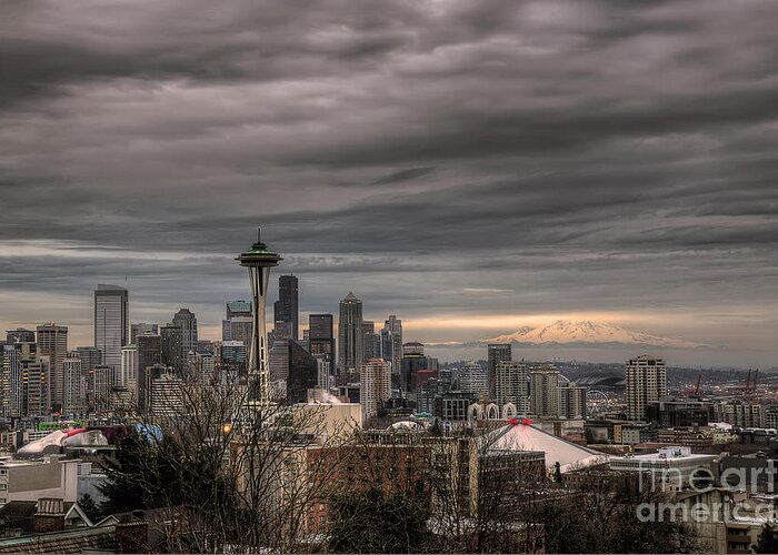 Seattle Greeting Card featuring the photograph Downtown Seattle by Eddie Yerkish