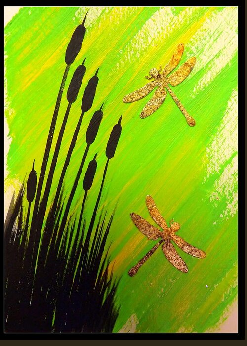 Dragonfly Dreams Greeting Card featuring the painting Dragonfly Dreams by Darren Robinson