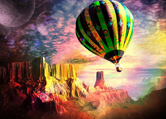 Air Greeting Card featuring the digital art Dream and All Things Will Be Possible by Spinning Angel