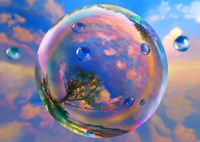 Dreamscape Greeting Card featuring the painting Dream Bubble by Robin Moline