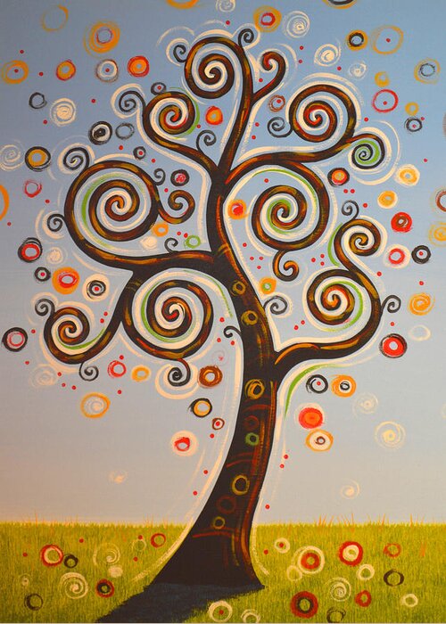 Tree Greeting Card featuring the painting Dreaming Tree 2 by Amy Giacomelli
