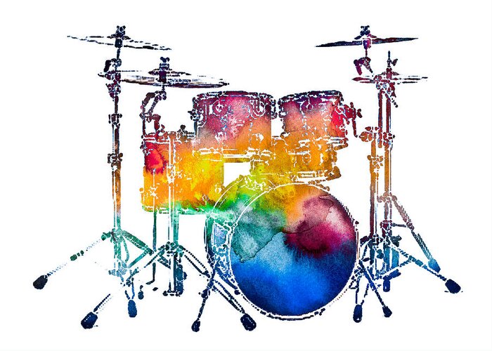 Drums Greeting Card featuring the photograph Drum Set by Athena Mckinzie