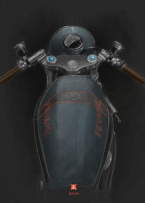 Motorcycle Greeting Card featuring the drawing Ducati by Jeremy Lacy