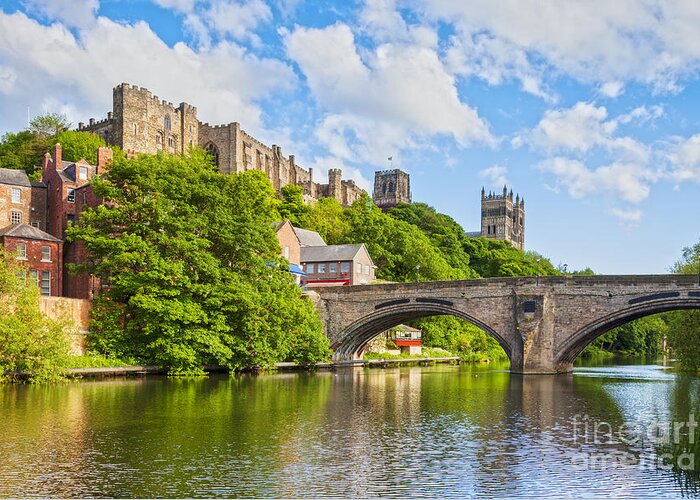 Architecture Greeting Card featuring the photograph Durham Castle and Cathedral Framwellgate Bridge England by Colin and Linda McKie