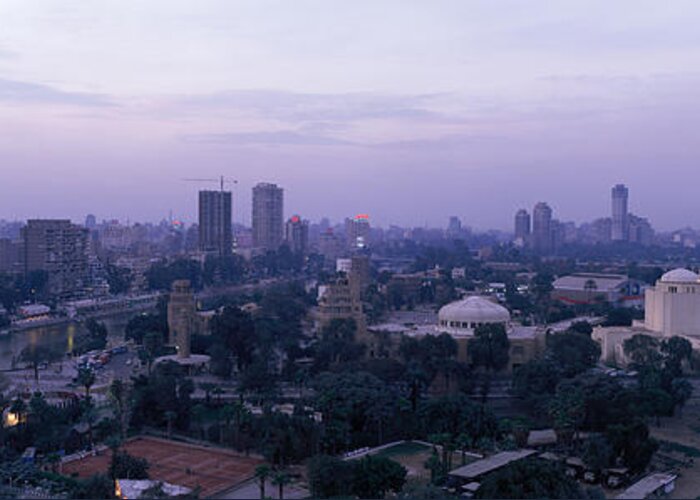 Photography Greeting Card featuring the photograph Dusk Cairo Gezira Island Egypt by Panoramic Images