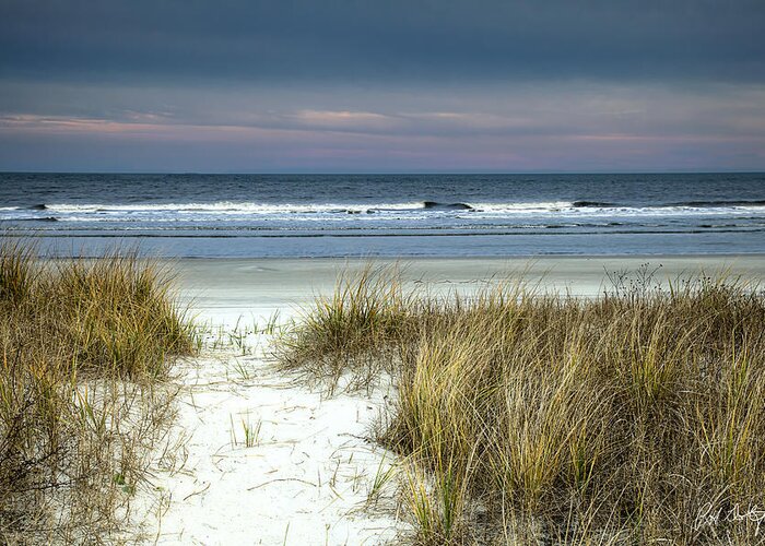 Atlantic Ocean Greeting Card featuring the photograph Dusk in the Dunes by Phill Doherty