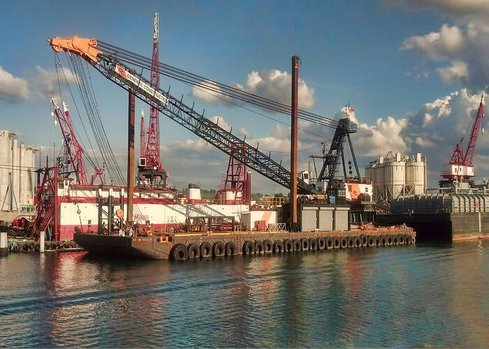 Port Of Seattle Greeting Card featuring the photograph Duwamish Harbor 2 by Cathy Anderson