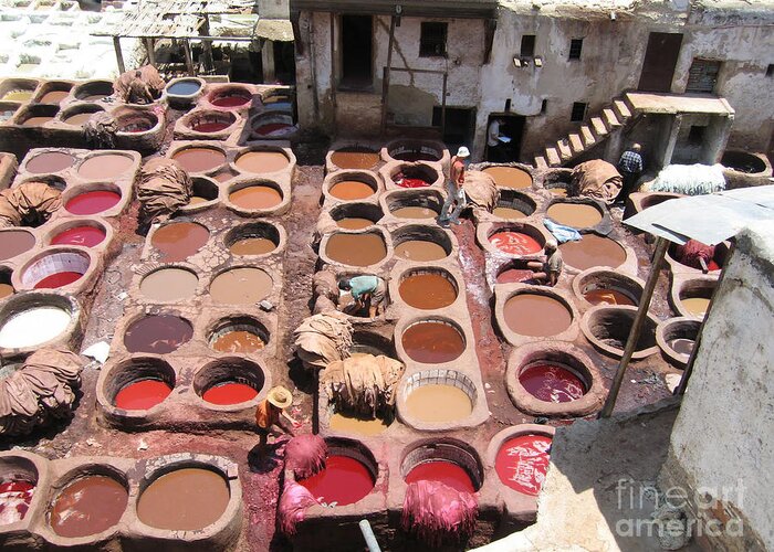 Fes Greeting Card featuring the photograph Dye Pits by Ksenia VanderHoff