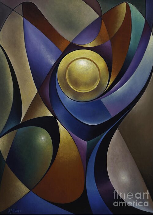 Stained-glass Greeting Card featuring the painting Dynamic Chalice by Ricardo Chavez-Mendez