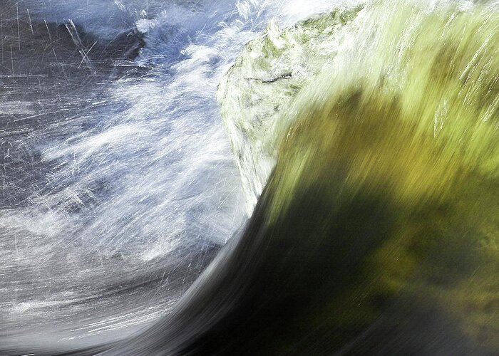 Heiko Greeting Card featuring the photograph Dynamic River Wave by Heiko Koehrer-Wagner