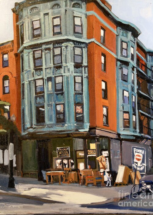 South Boston Greeting Card featuring the painting E and W Broadway by Deb Putnam