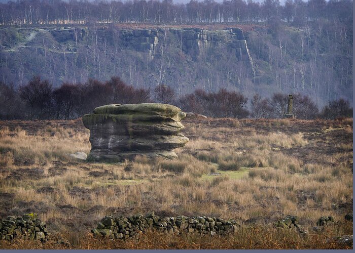 Peak District Greeting Card featuring the photograph Eagle Stone Baslow Moor by Jerry Daniel