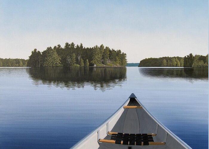 #faatoppicks Greeting Card featuring the painting Early Evening Paddle by Kenneth M Kirsch