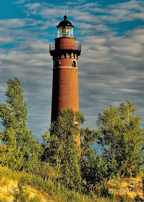 Lighthouse Greeting Card featuring the photograph Early Light at Little Sable by Nick Zelinsky Jr