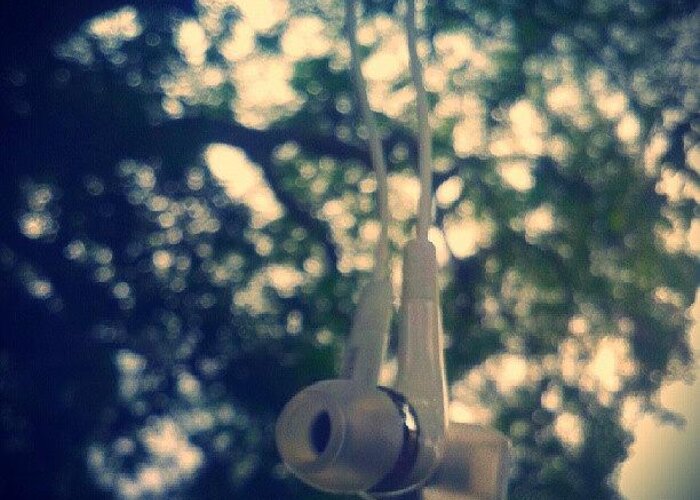 Repeat Greeting Card featuring the photograph #earphones #hang #samsung #nature by Vinit Jain
