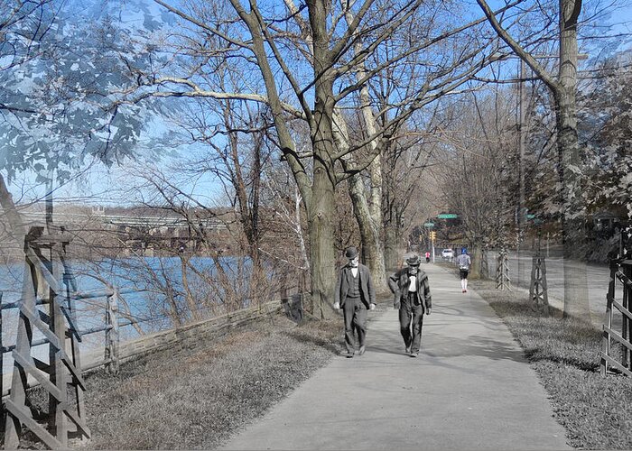 Philadelphia Greeting Card featuring the photograph East River Drive Walk by Eric Nagy