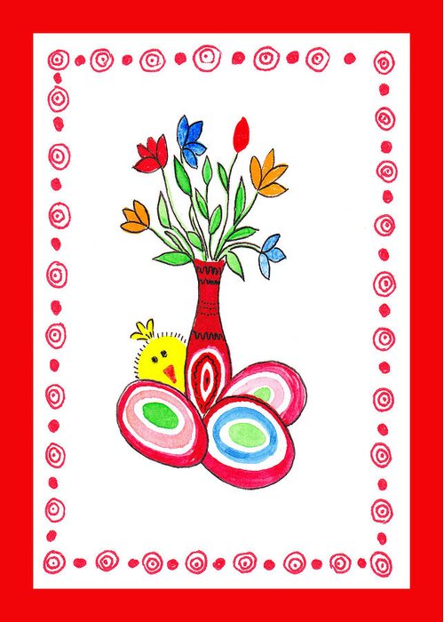 Easter Bouquet Greeting Card featuring the painting Easter Bouquet by Irina Sztukowski