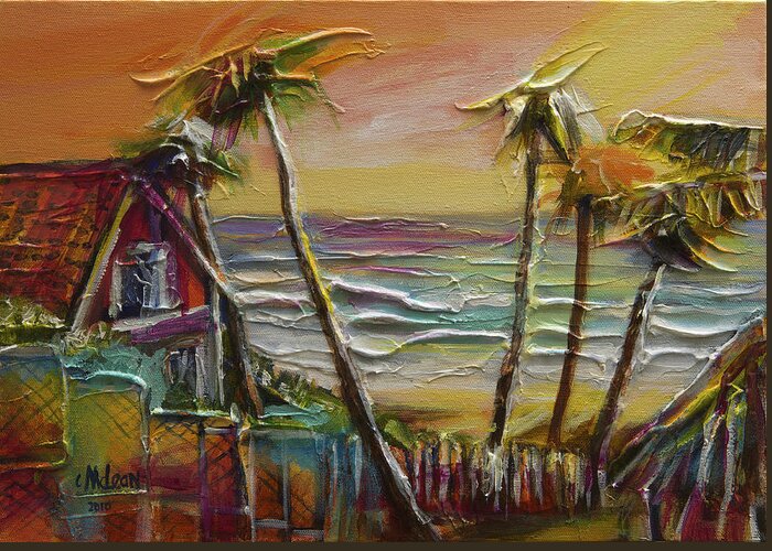 Abstract Greeting Card featuring the painting Easter Unwind Mayaro 1 by Cynthia McLean