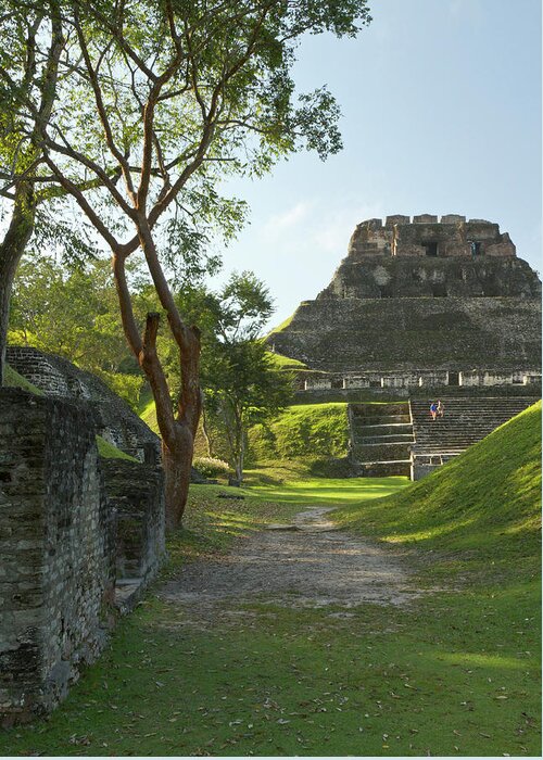 Ancient Greeting Card featuring the photograph El Castillo Pyramid, Xunantunich by William Sutton