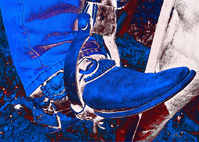 Electric Greeting Card featuring the photograph Electric Cowboy Boot by Amanda Smith